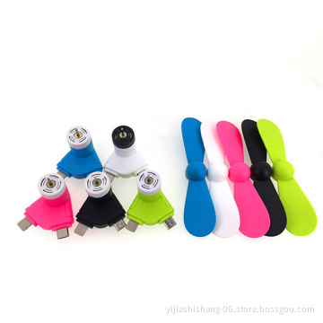 Yijiashishang 6 Color USB Fan Flexible portable removable USB Mini Fan and LED Light Lamp For all Power Supply USB Gadgets